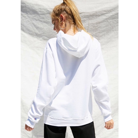 Champion Reverse Weave Logo White Hoodie - Picture 3 of 8